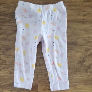 Carter's White Leggings with Colorful Fruit Print